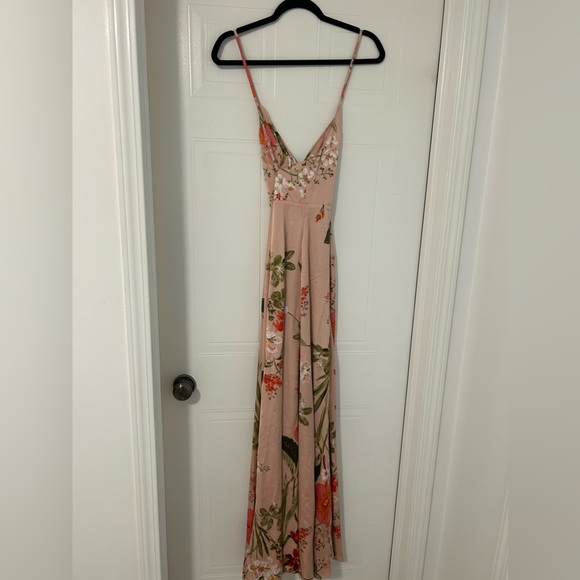 Floral pink maxi dress. 
Brand: Lulus - Picture 2 of 3